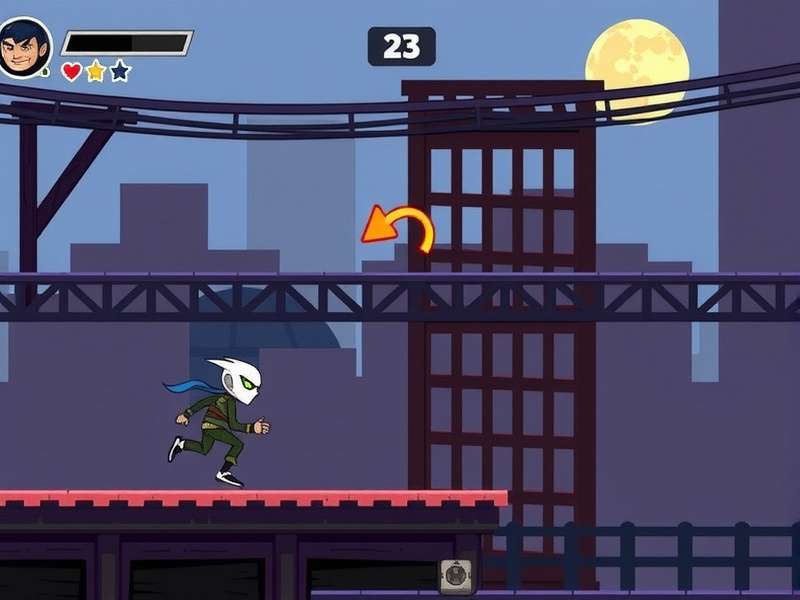 Vector 2 Ninja Run character performing parkour moves